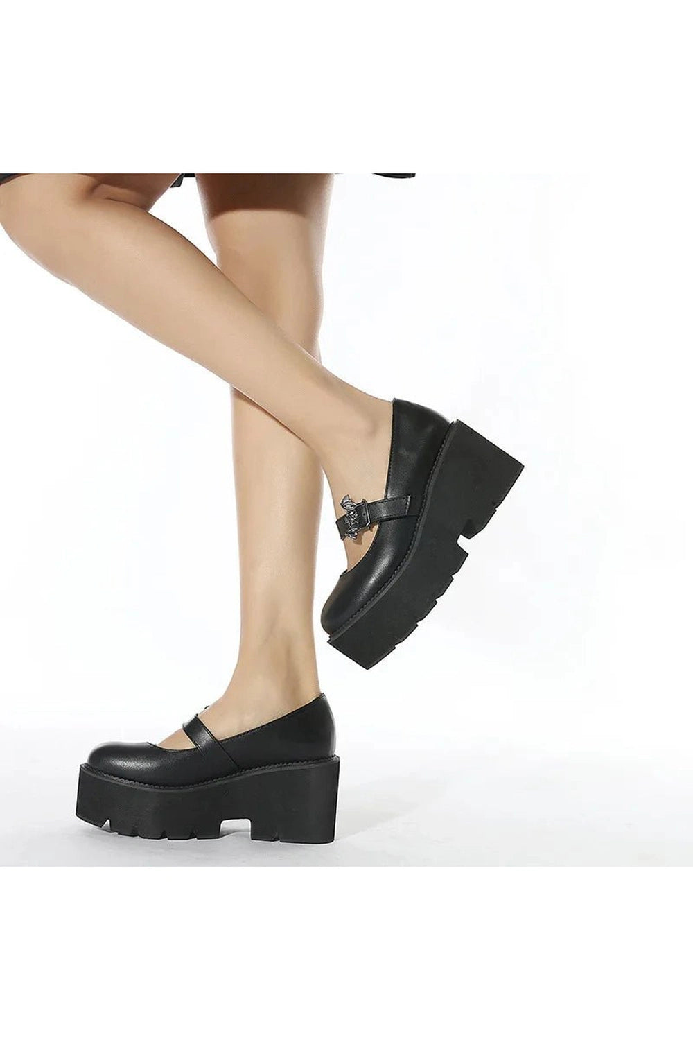 Alt Dark Bat Charm Chunky Shoes Shoptery