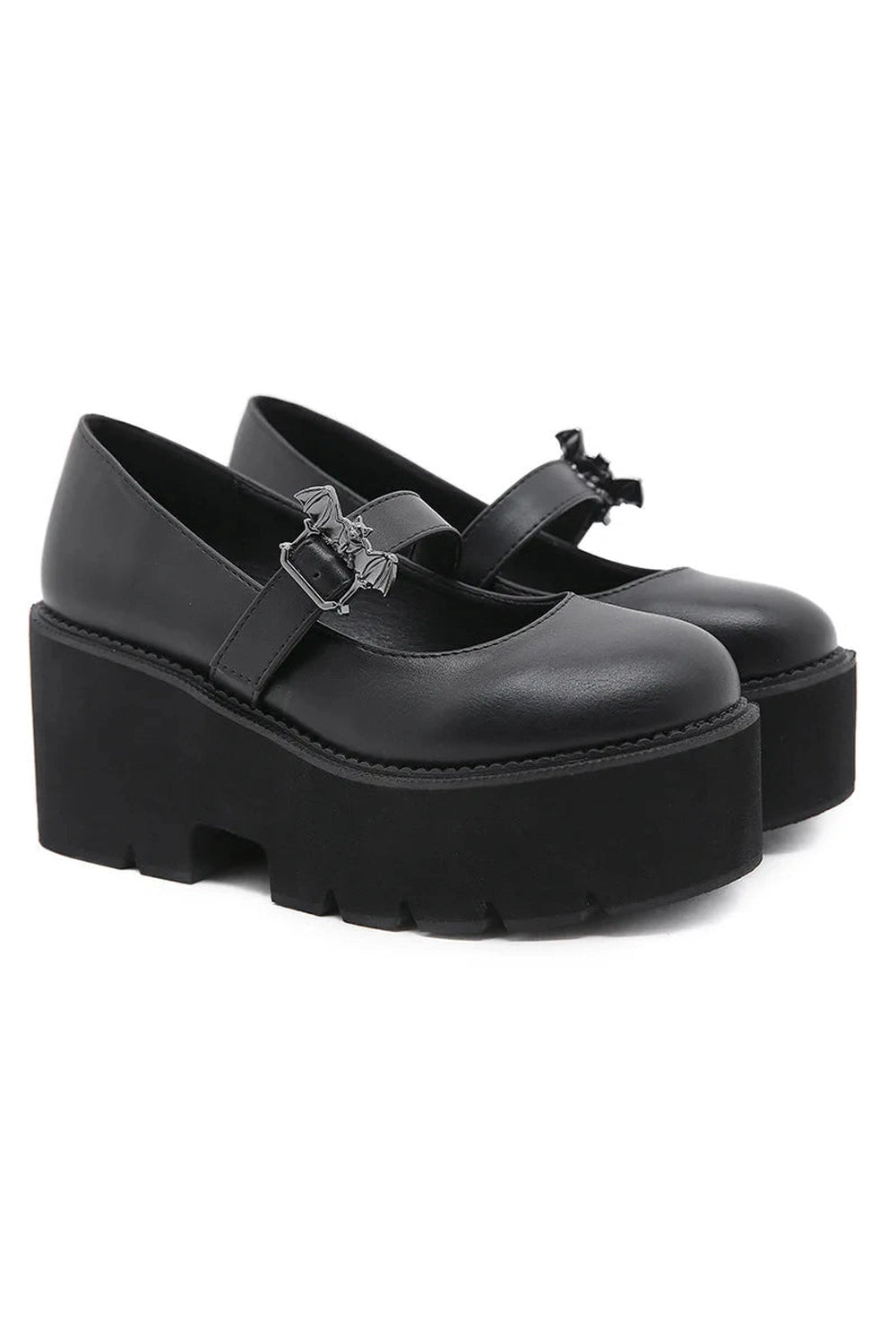 Alt Dark Bat Charm Chunky Shoes Shoptery