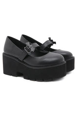 Alt Dark Bat Charm Chunky Shoes Shoptery