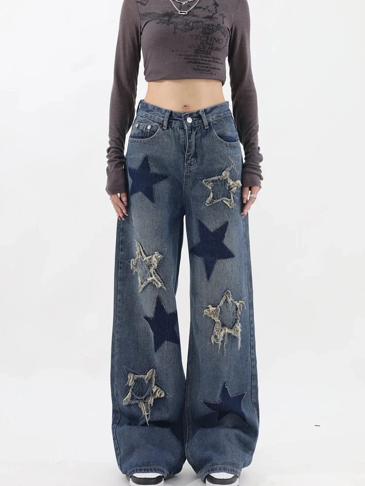 Dark Blue Star Jeans -