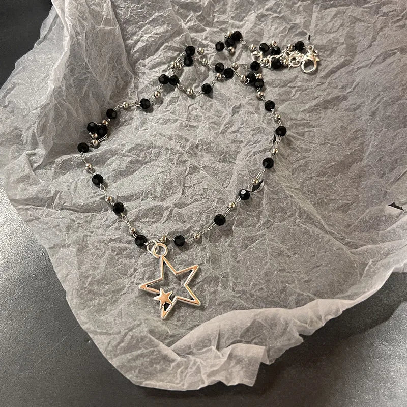 Dark Charm Layered Edgy Necklace Set Shoptery