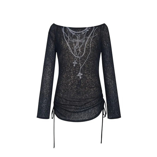 Top – Dark Crucifix – Casual Top black Shoptery