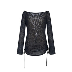 Dark Crucifix Alt Long Sleeve Top black Shoptery