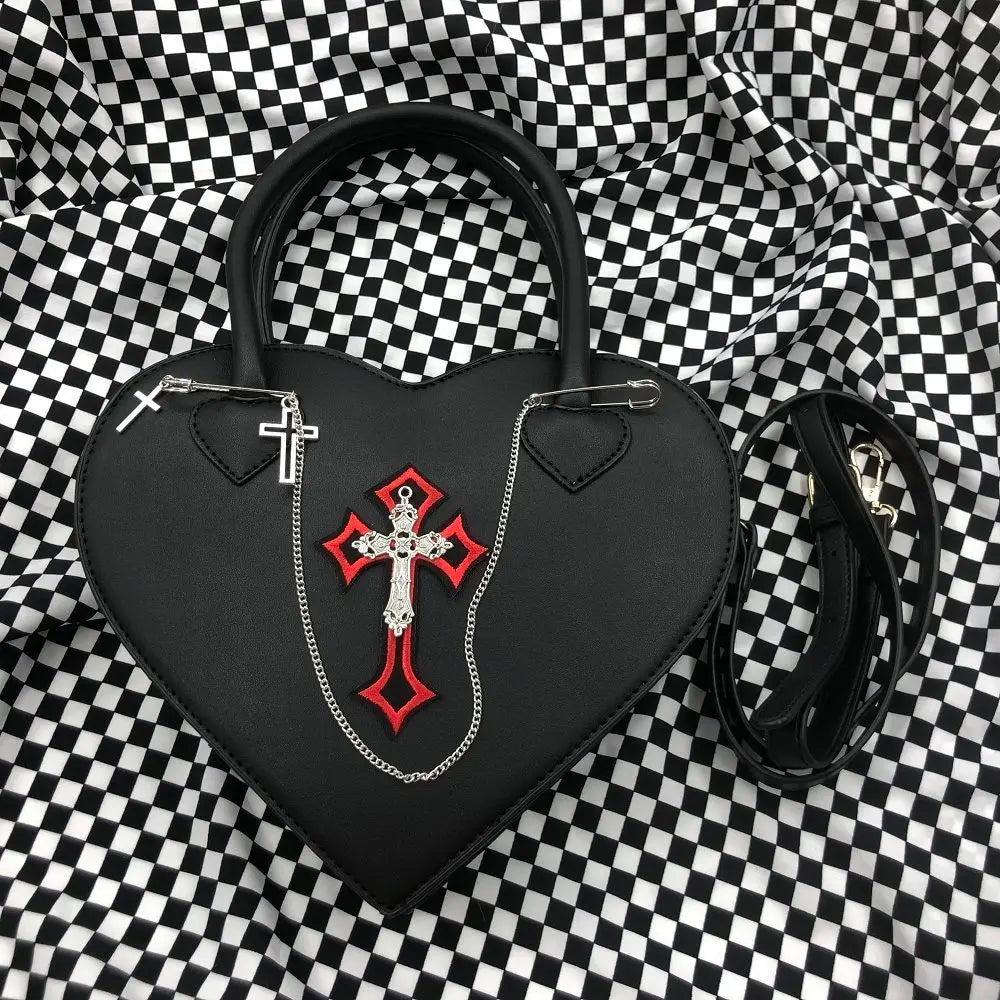 Dark Devotion Alt Goth Heart Bag black Shoptery
