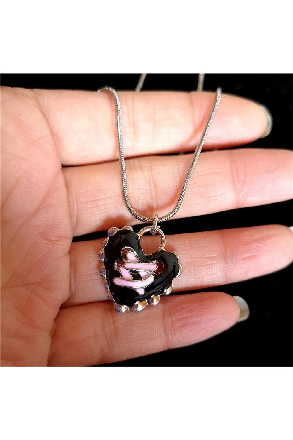 Pastel Goth Dark Romance Corset Heart Necklace 2 Shoptery