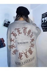 Dark Spine Alt Goth Knit Sweater Shoptery