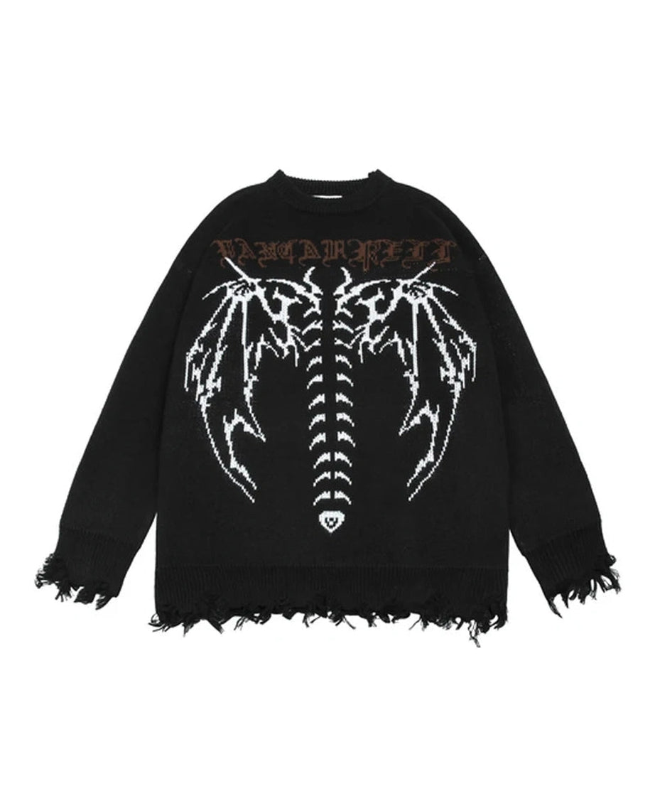 Dark Spine Gothic Knit Sweater - 