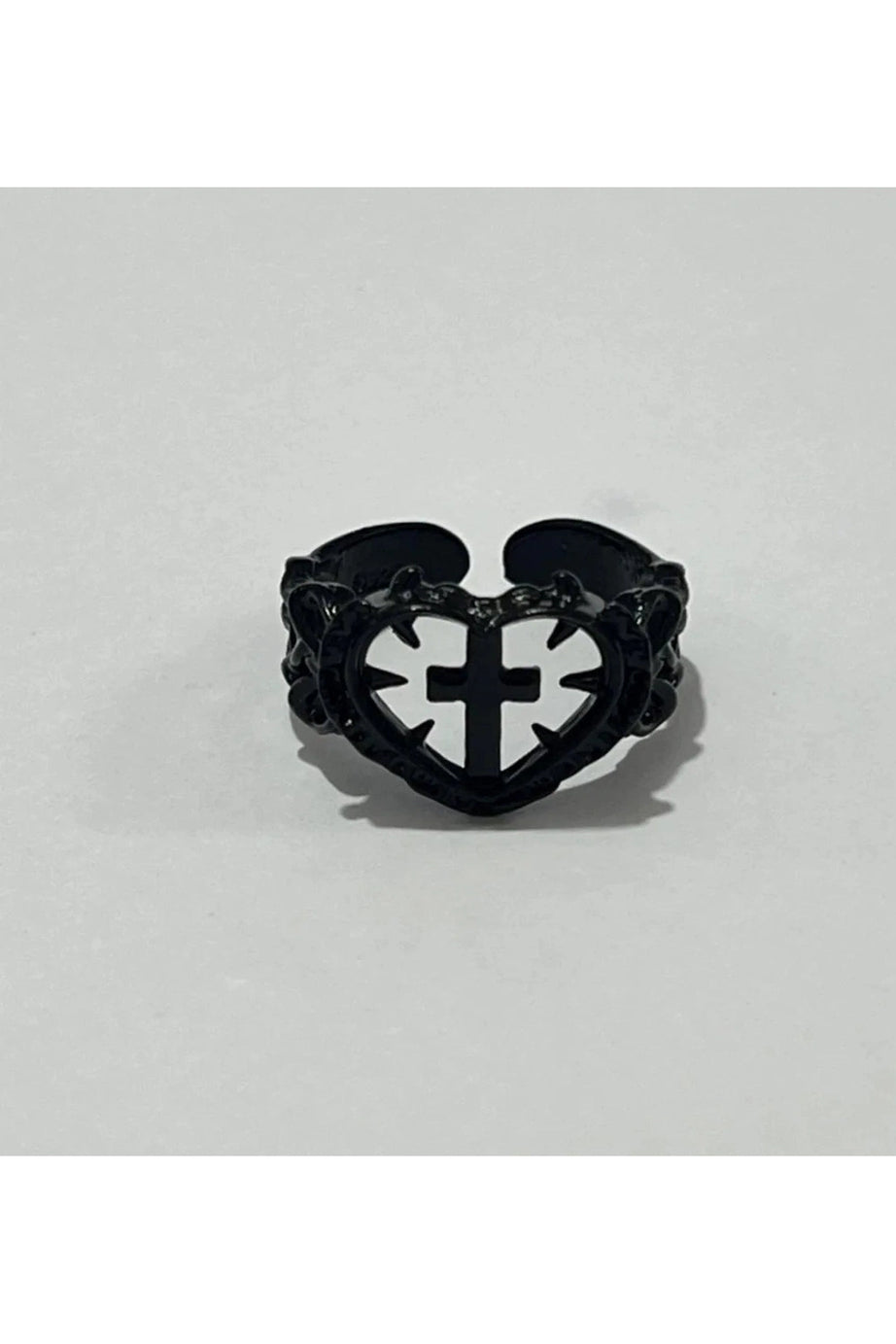 Death Cross Heart Ring - Rings