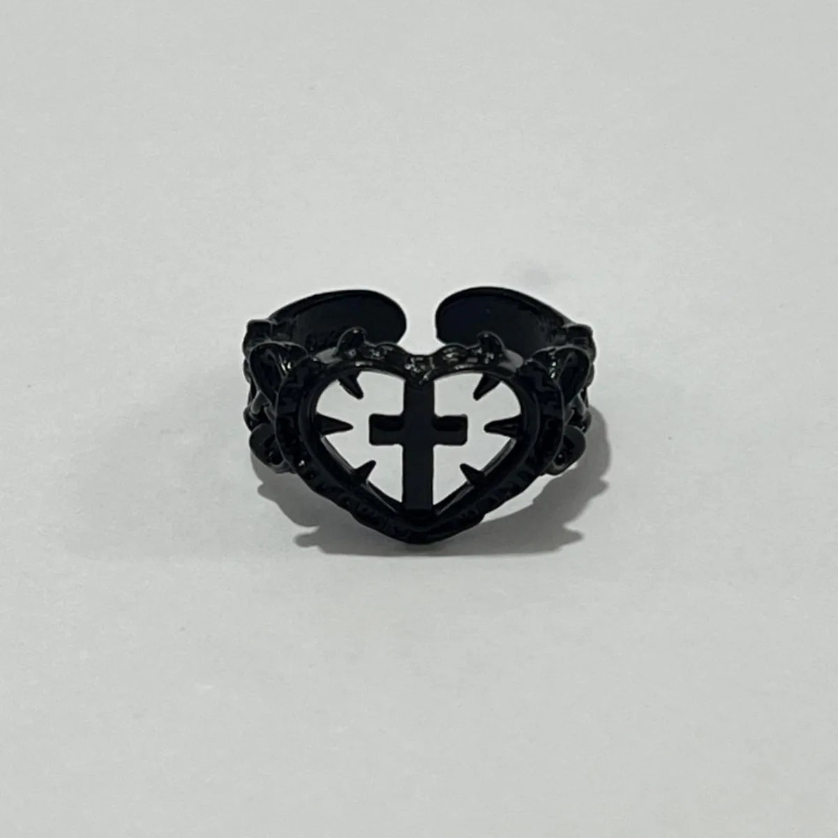 Death Cross Heart Ring - Rings