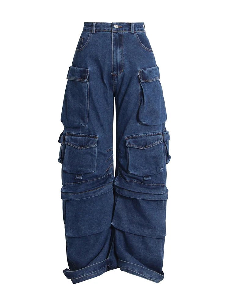 Y2k Deep Sea Cargo Denim Pants Shoptery