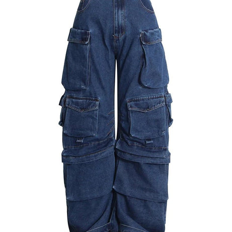 Y2k Deep Sea Cargo Denim Pants Shoptery