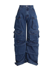 Y2k Deep Sea Cargo Denim Pants Shoptery