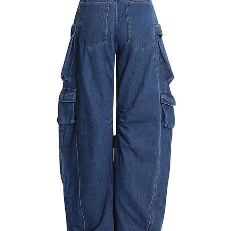Y2k Deep Sea Cargo Denim Pants Shoptery