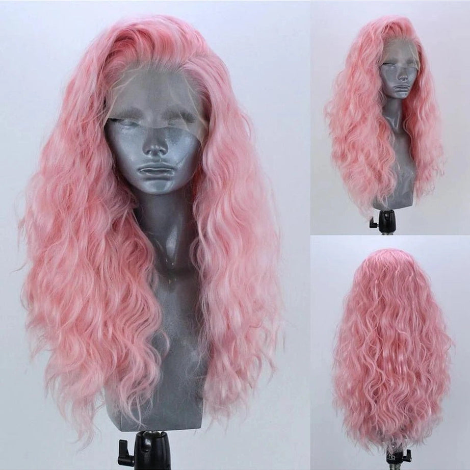 Deep Wave Lace Front Wig Pink Wig Lace Front Shoptery