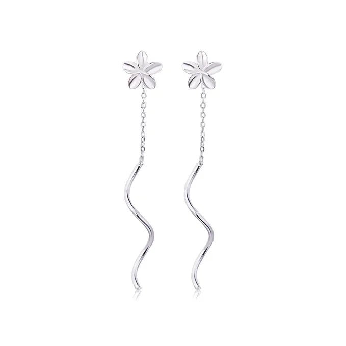 Delicate Flower Drop Earrings - Earrings