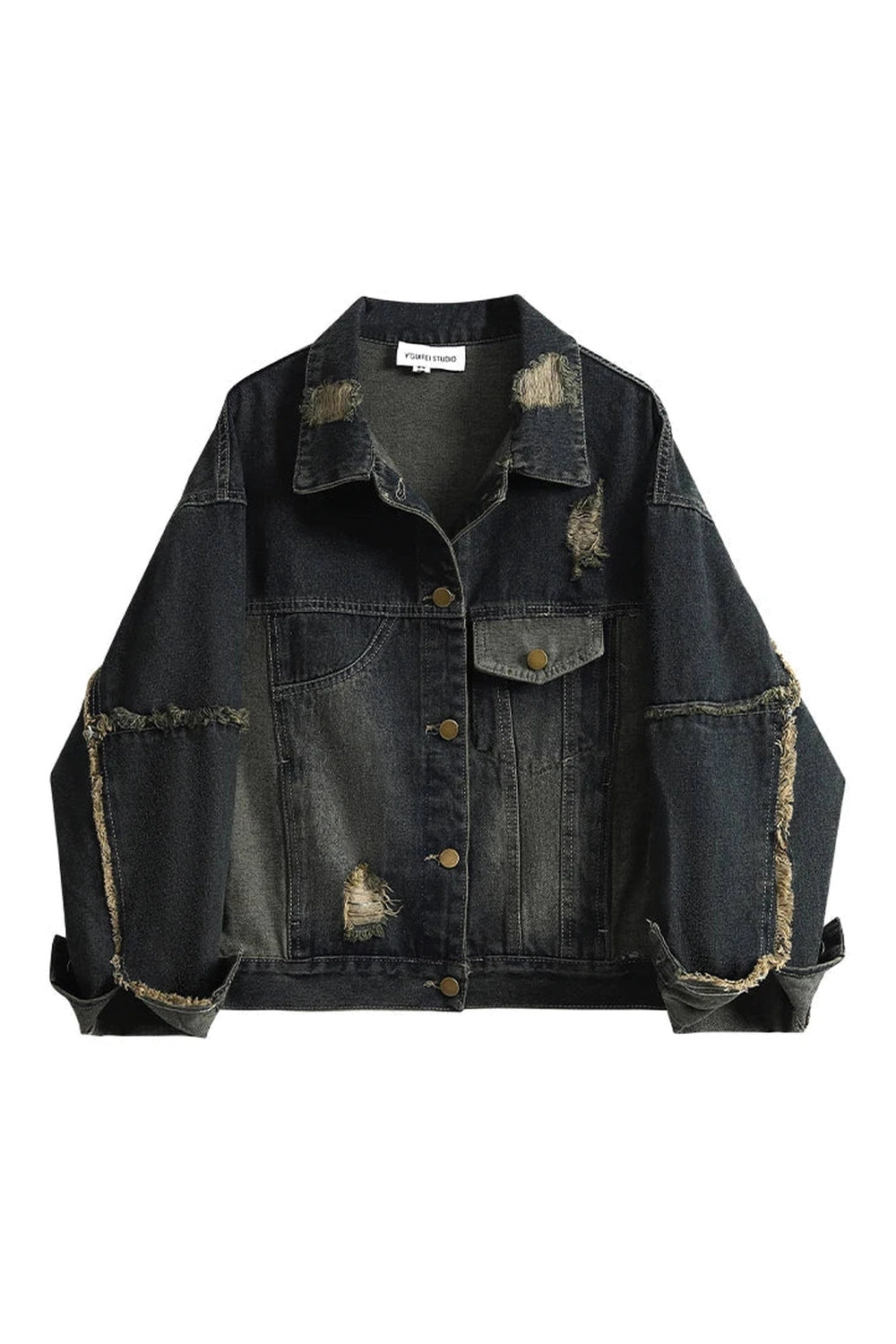 Distressed Midnight Denim Jacket - Coats & Jackets