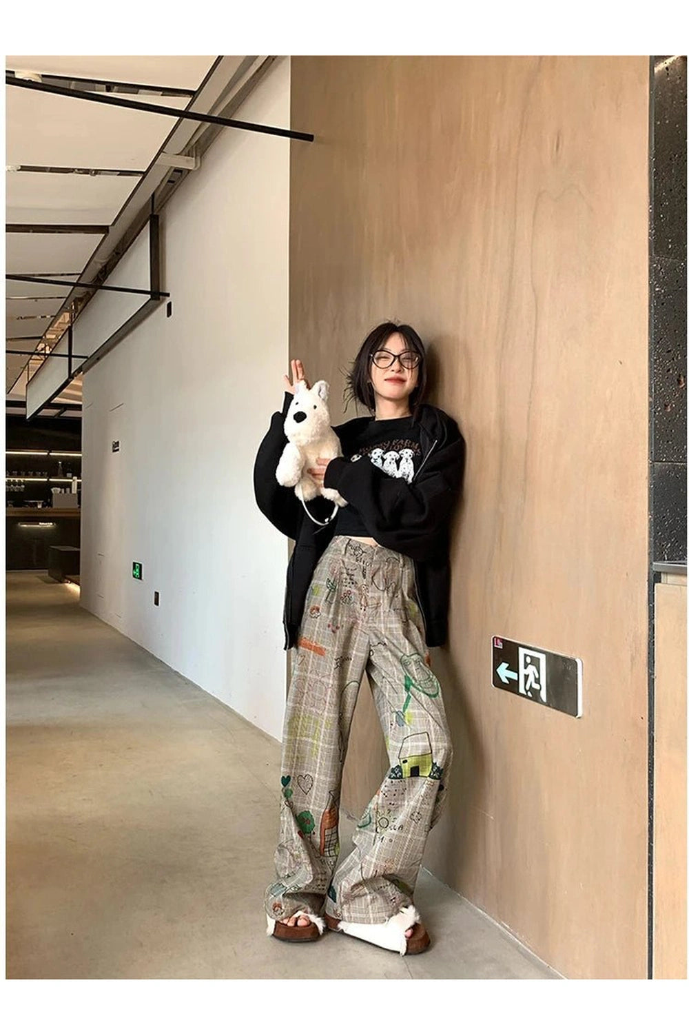 Kidcore Doodle Dreams Plaid Pants Shoptery