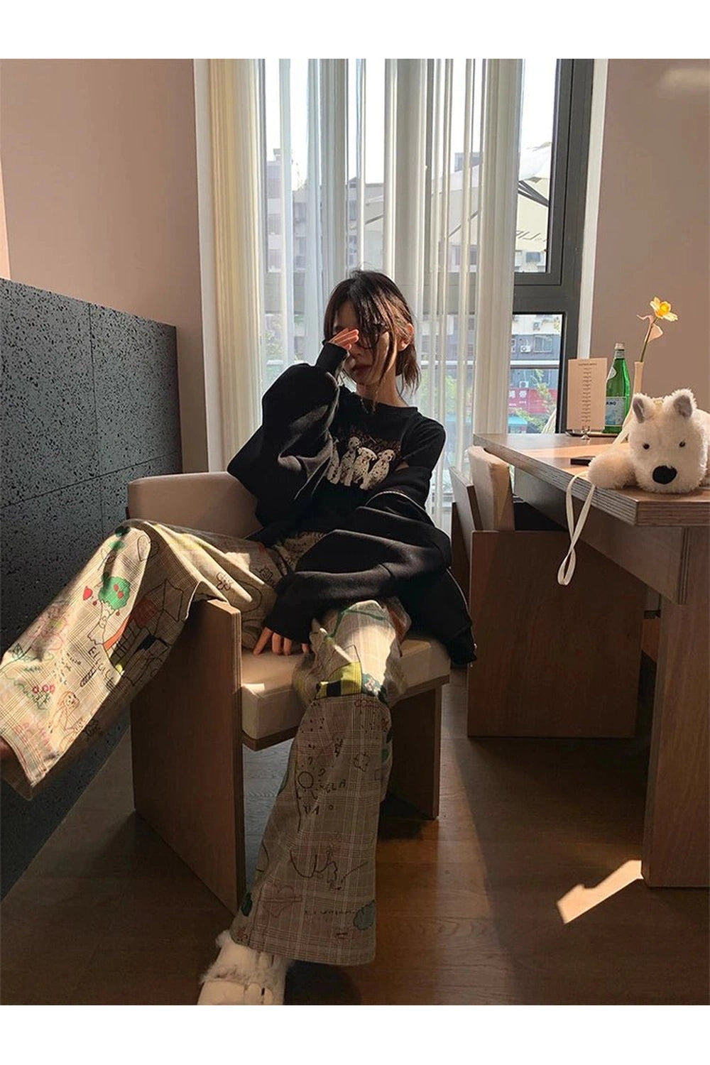 Kidcore Doodle Dreams Plaid Pants Shoptery