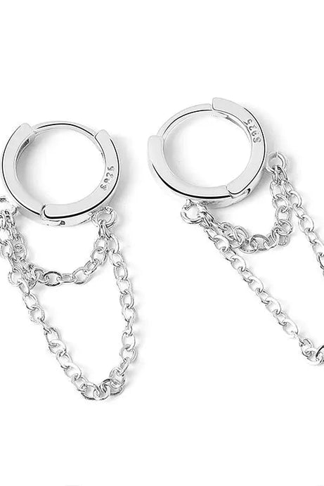 Double Chain Hoop Earrings - Earrings