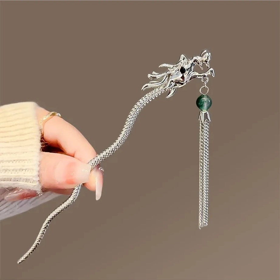 Edgy Dragon Tassel Hair Pins Shoptery