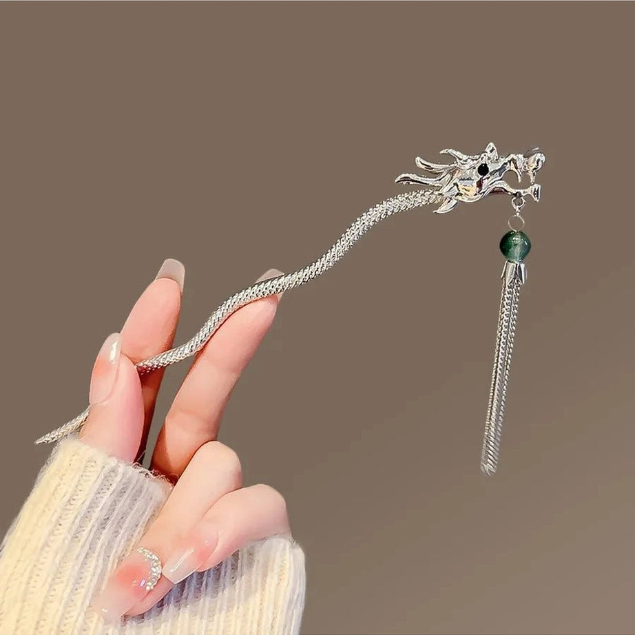 Edgy Dragon Tassel Hair Pins 1 Shoptery