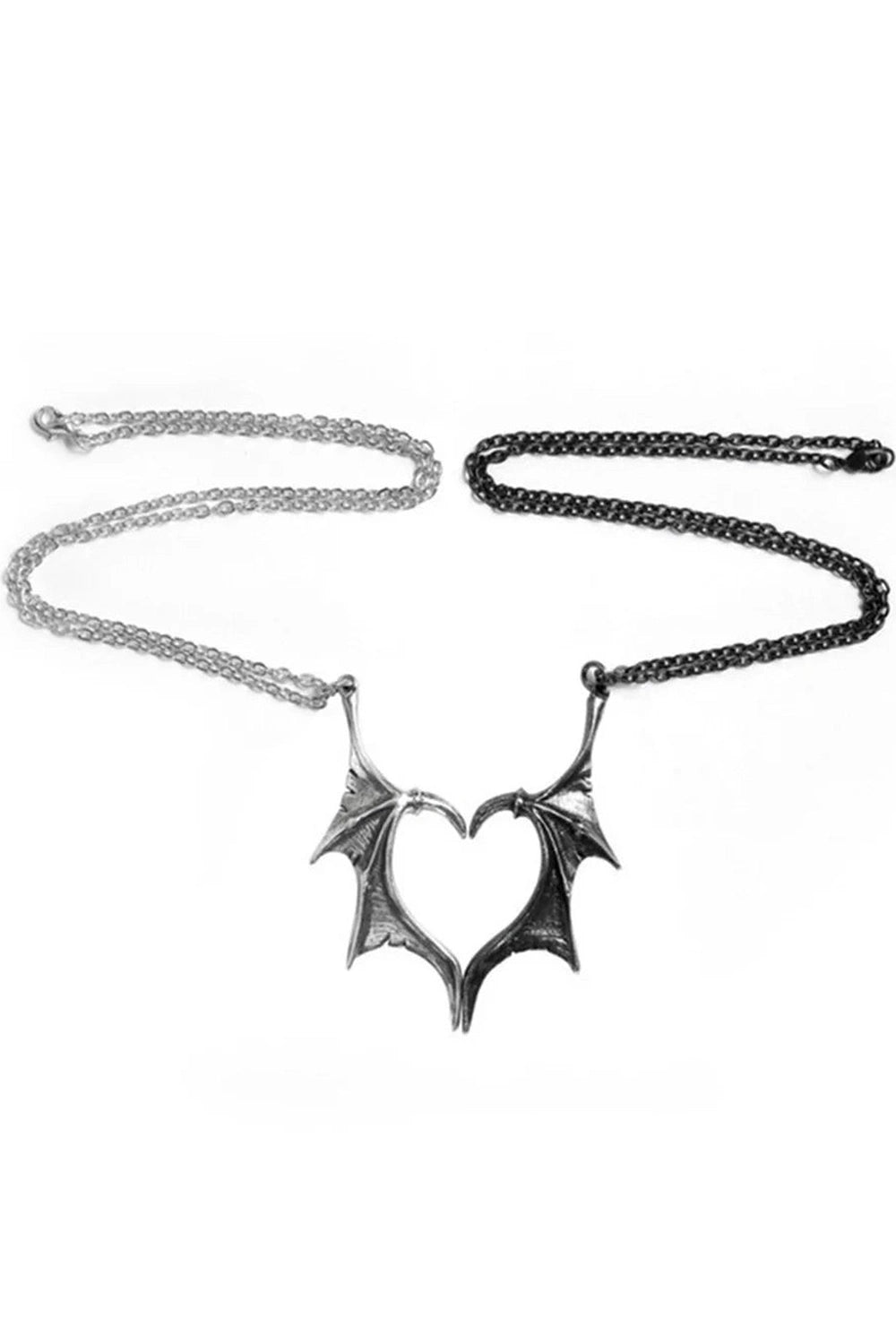 Duality Bat Wing Heart Necklace - Necklaces