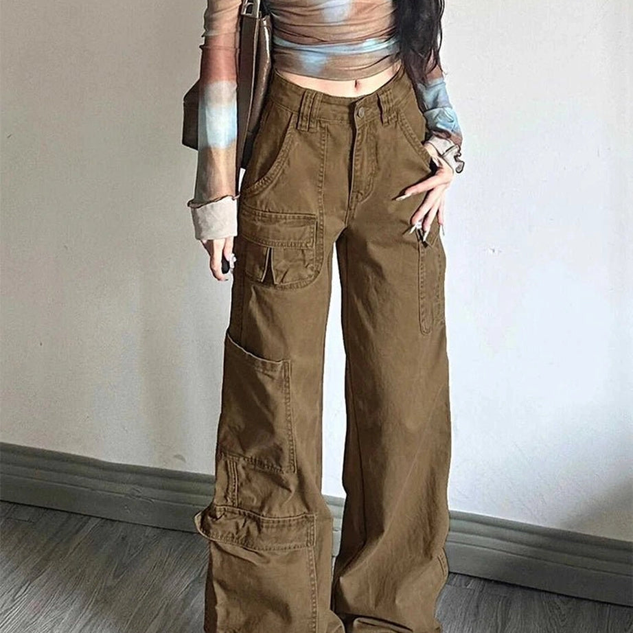 Y2k Earthy Cargo Utility Pants Shoptery