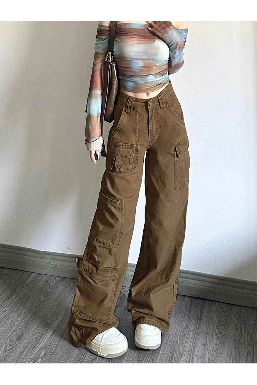 Y2k Earthy Cargo Utility Pants Brown Shoptery