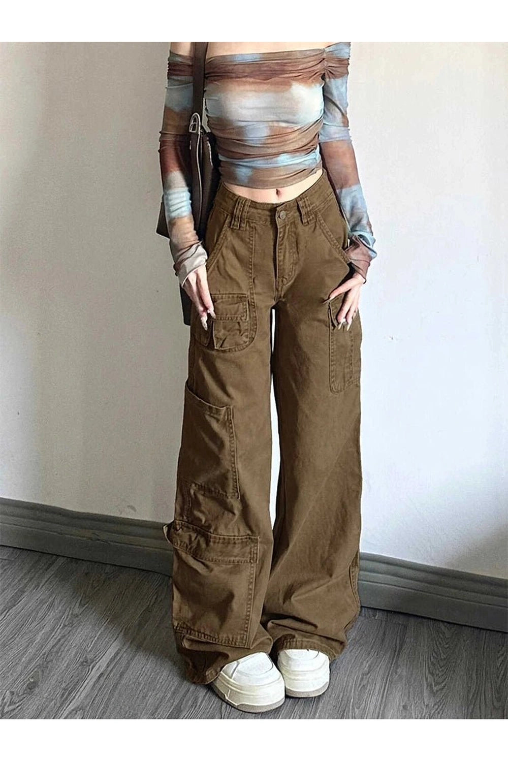 Y2k Earthy Cargo Utility Pants Shoptery
