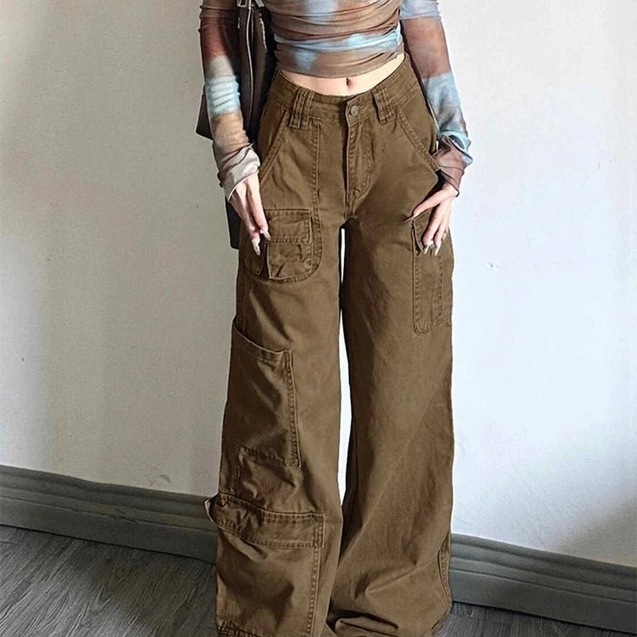 Y2k Earthy Cargo Utility Pants Shoptery