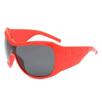 Y2k Eclipse Ultra Shield Sunglasses red gray AS PICTURE Shoptery