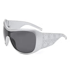 Y2k Eclipse Ultra Shield Sunglasses silver gray AS PICTURE Shoptery