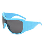 Y2k Eclipse Ultra Shield Sunglasses blue gray AS PICTURE Shoptery
