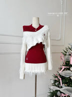 Sweater – Edgy Fuzzy for Winter Layering White Sets One Size Shoptery