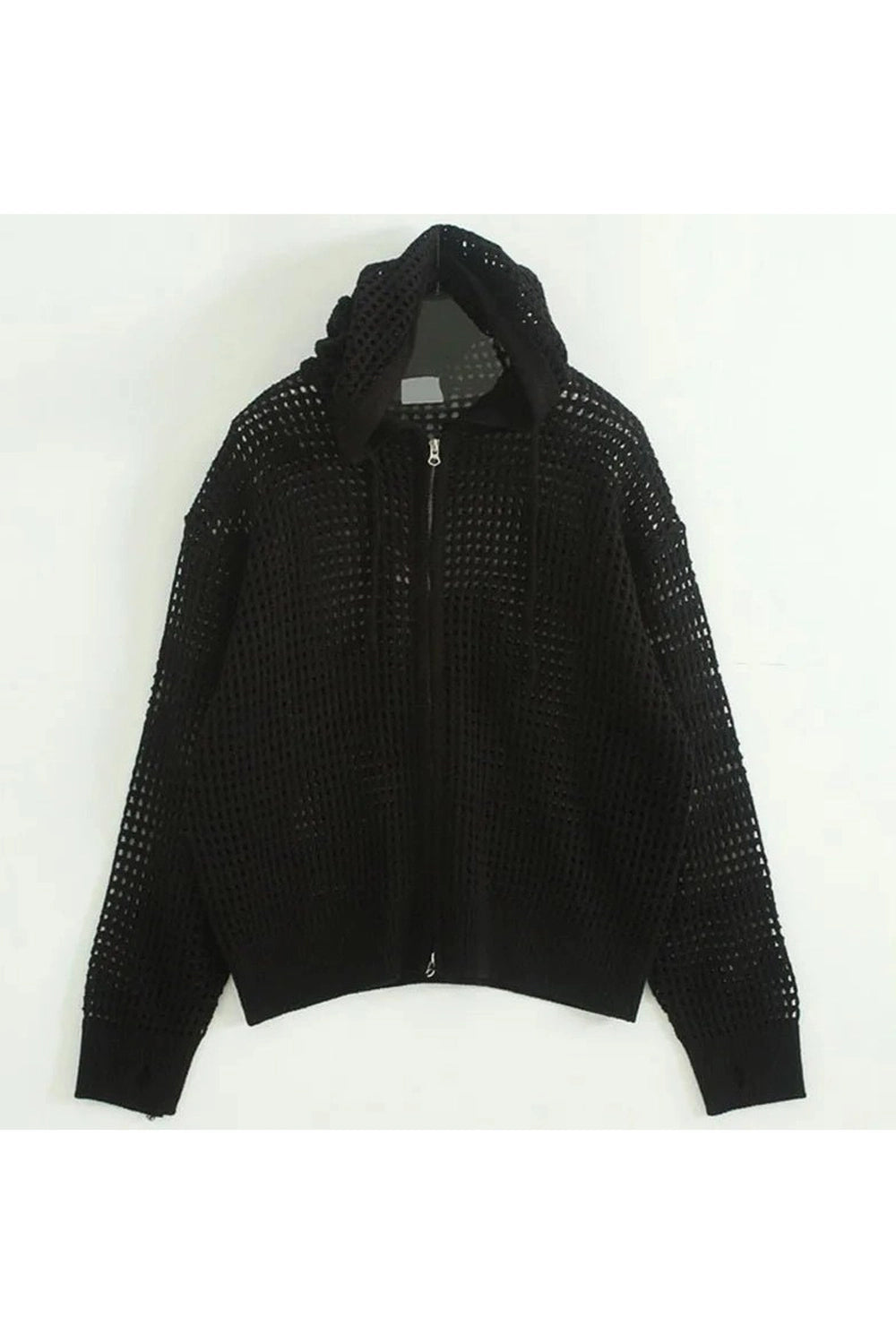 Fall Edgy Black Fishnet Jacket Black Shoptery