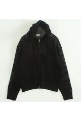 Fall Edgy Black Fishnet Jacket Black Shoptery