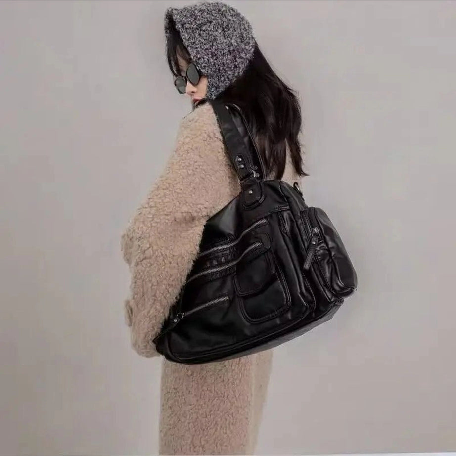 Y2k Edgy Multi-Pocket Handbag Shoptery