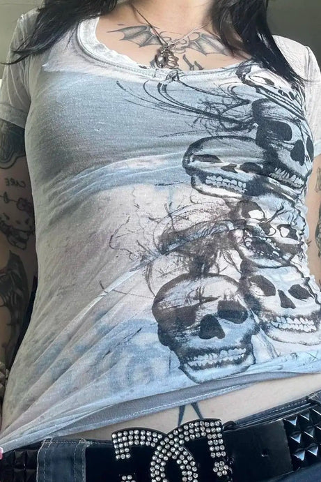 Eerie Cascade Skull Top - 