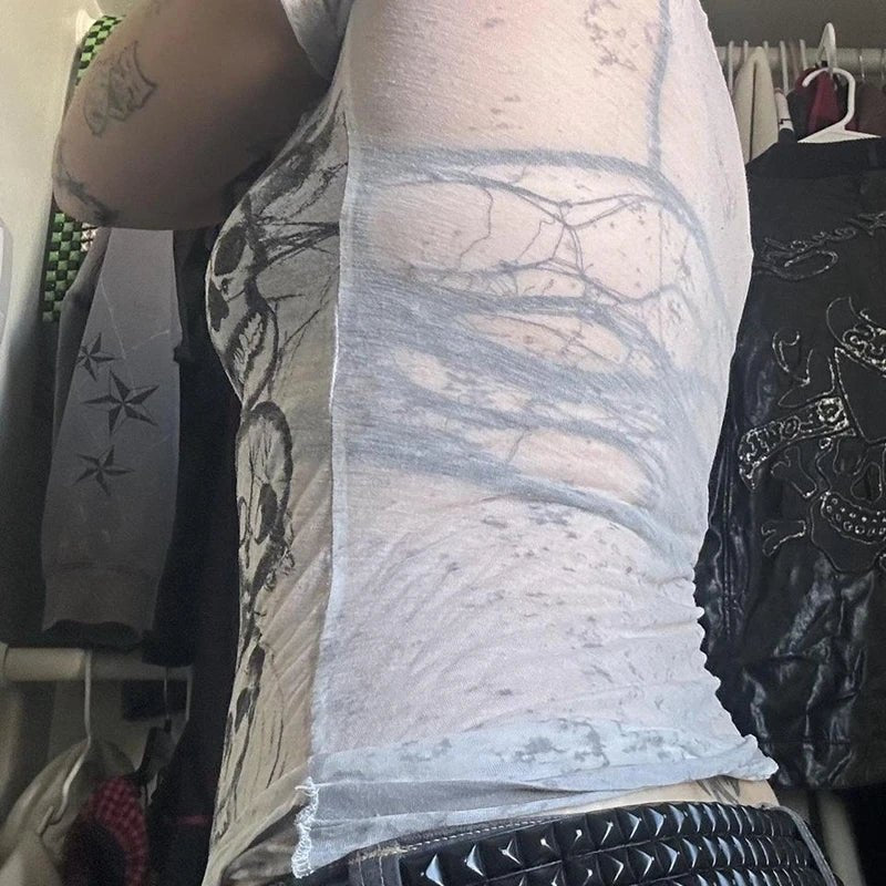 Eerie Cascade Alt Skull Top Shoptery