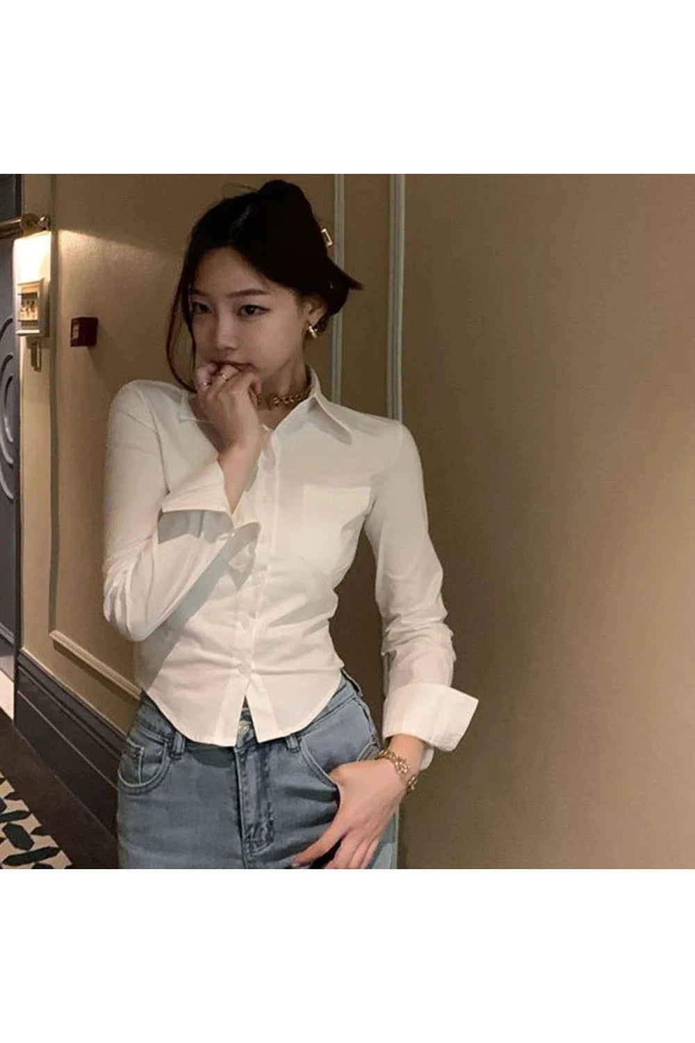 Elegant Cropped Blouse Shoptery