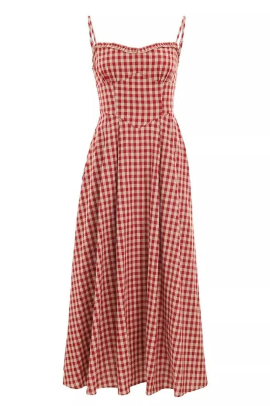 Elegant Plaid Midi Dress - Dresses