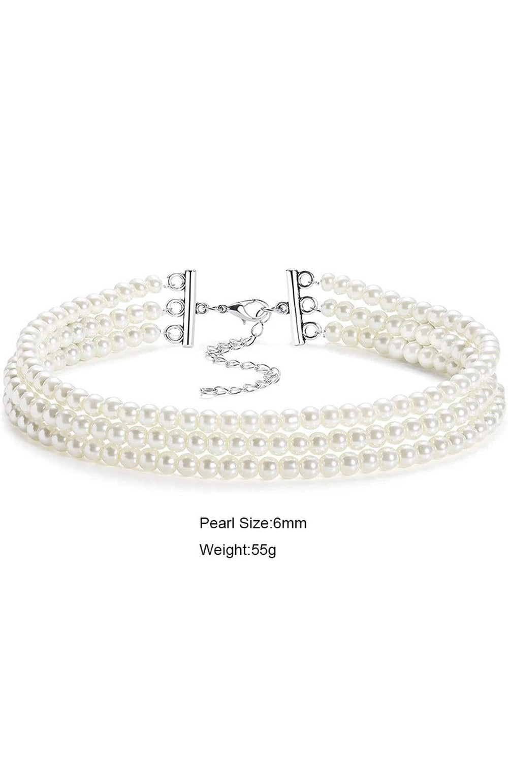 Aesthetic Elegant White Pearl Choker Shoptery