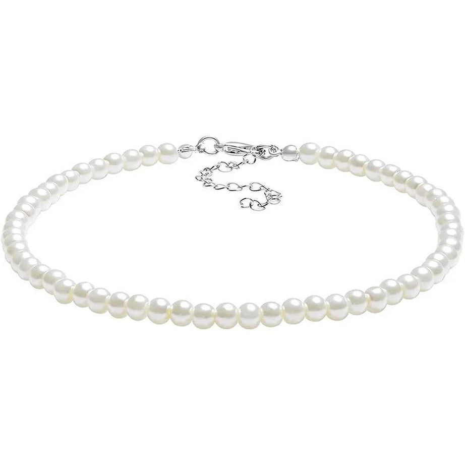 Aesthetic Elegant White Pearl Choker 1 Row Shoptery