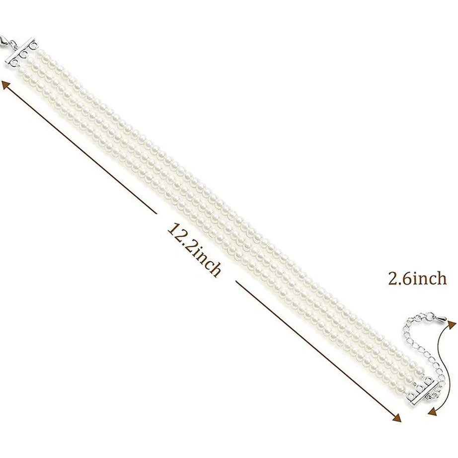 Aesthetic Elegant White Pearl Choker Shoptery