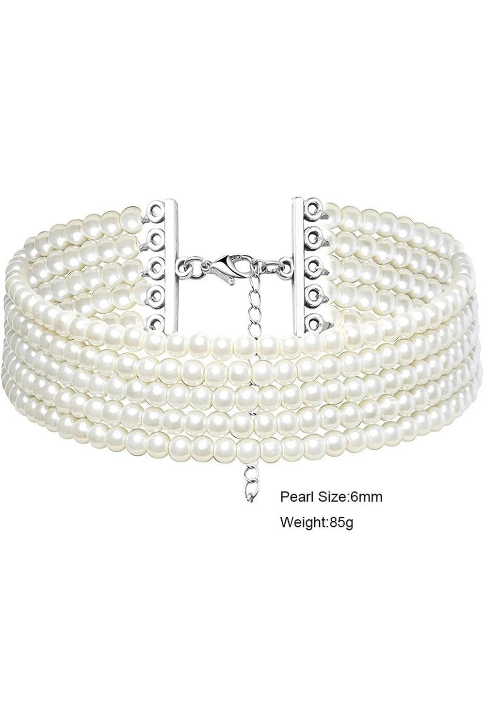 Aesthetic Elegant White Pearl Choker Shoptery