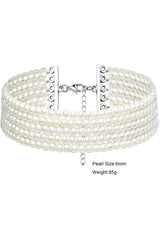 Aesthetic Elegant White Pearl Choker Shoptery