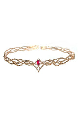 Aesthetic Elves Crown Tiara Gold Red Shoptery
