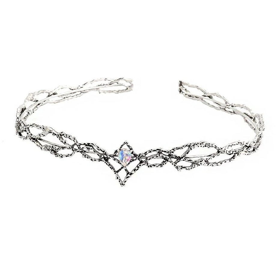 Aesthetic Elves Crown Tiara Silver Shoptery