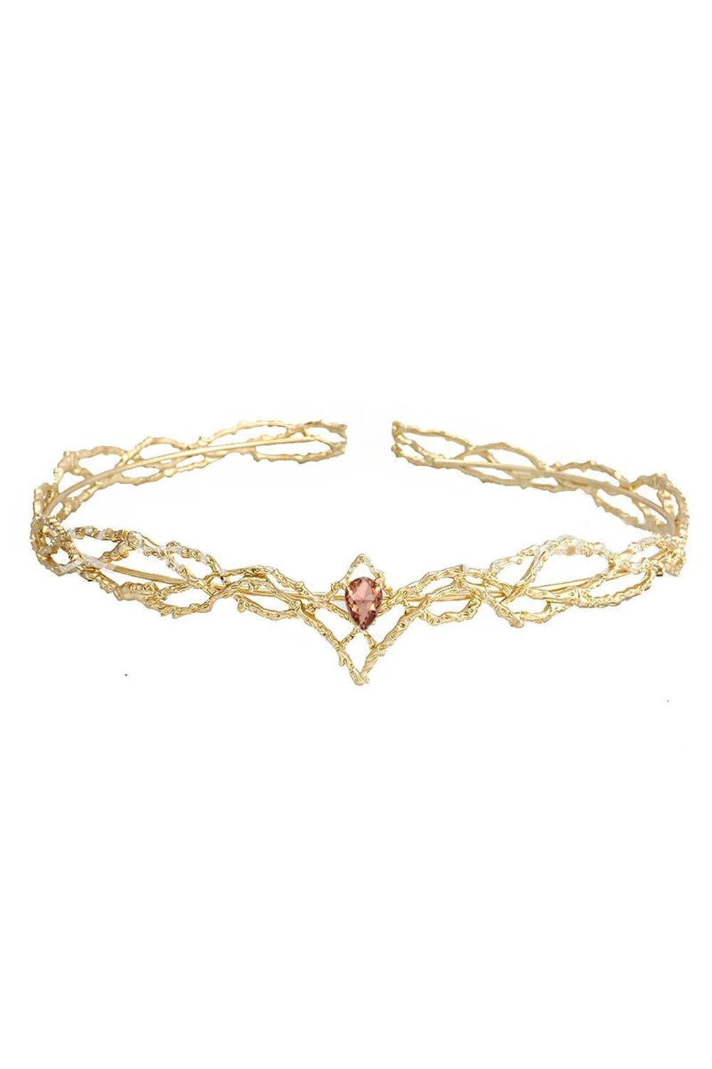 Aesthetic Elves Crown Tiara Gold Pink Shoptery