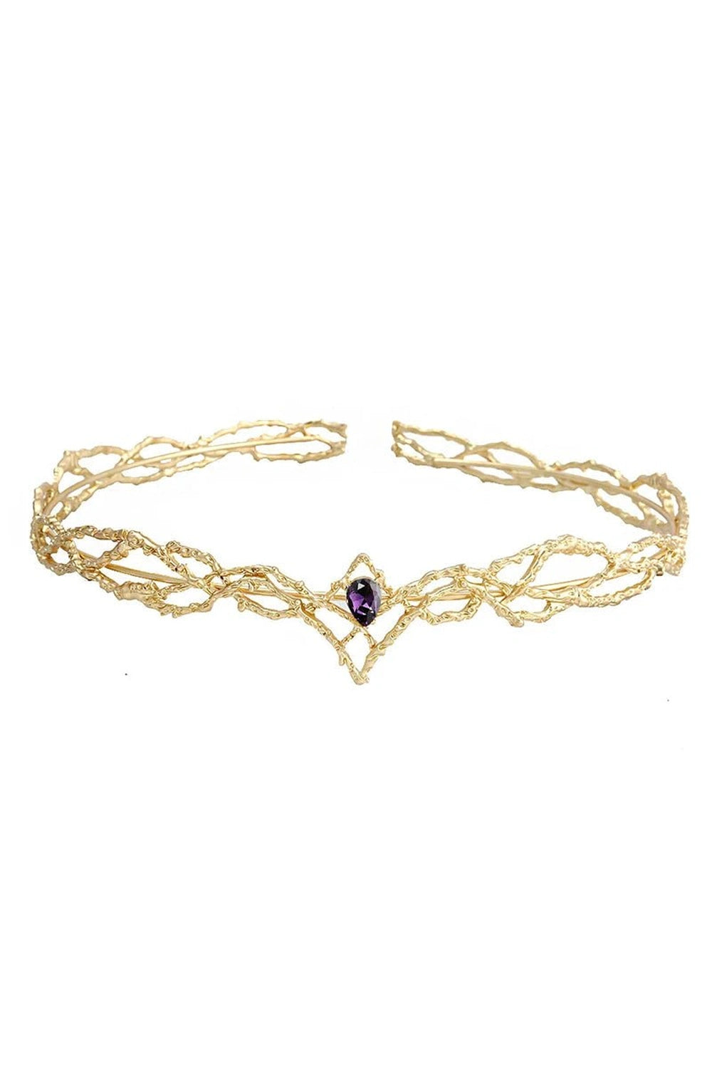 Aesthetic Elves Crown Tiara Gold Purple Shoptery